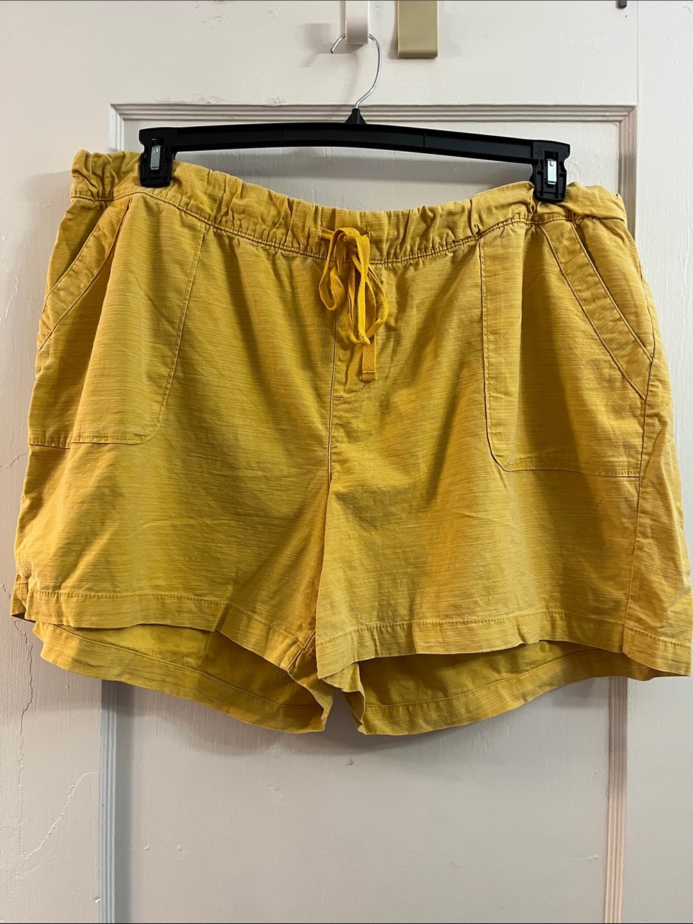 Lane Bryant Mustard Yellow Drawstring Athletic Shorts